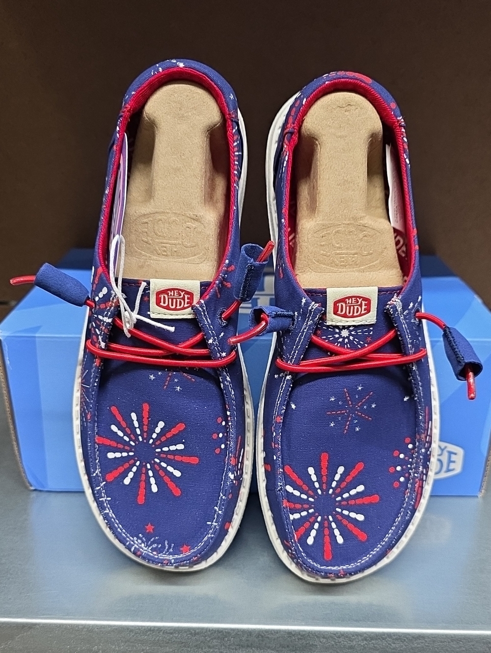 Hey Dude Wendy Fireworks Navy Slip-On Loafers - Picture 2 of 5